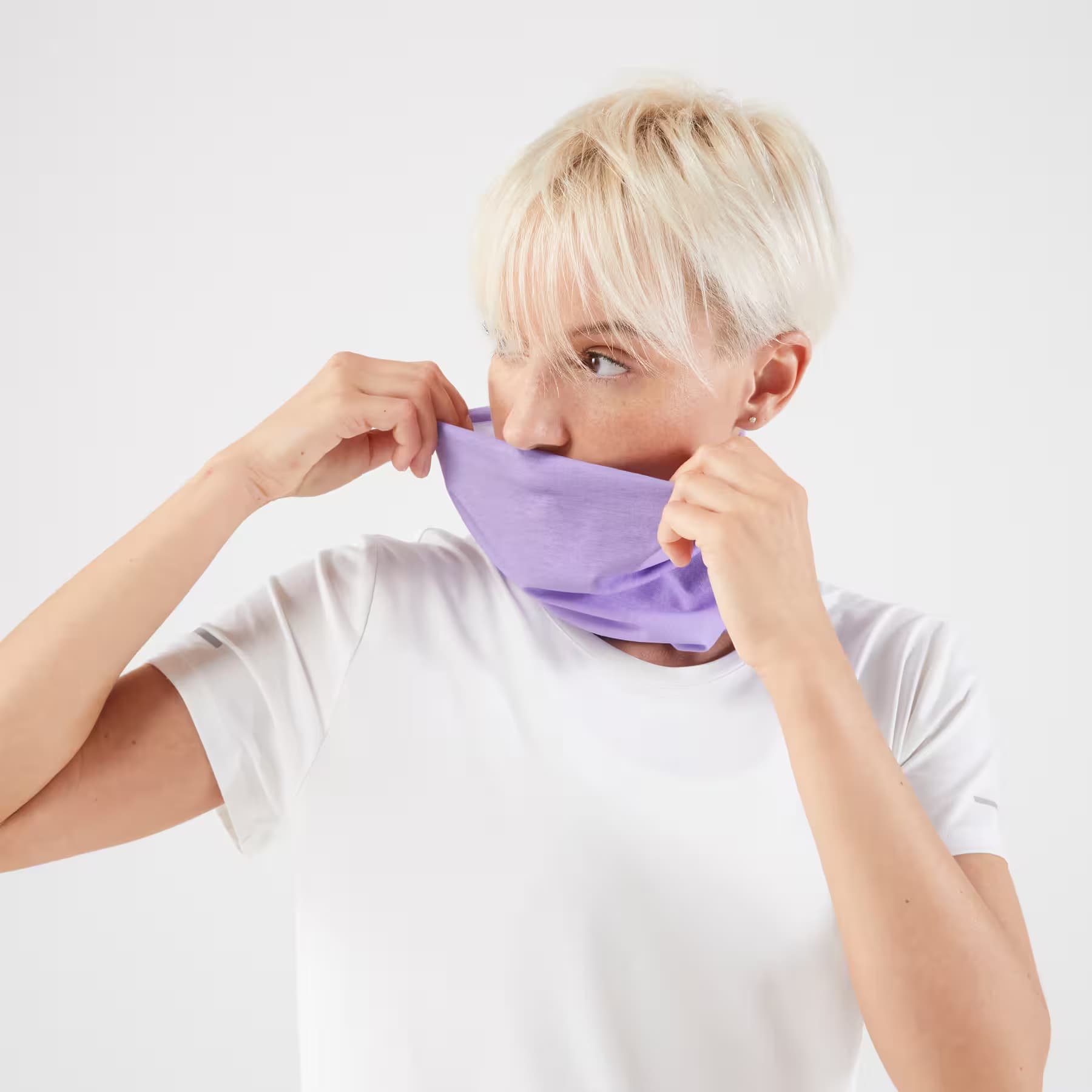 دستمال سر کالنجی – باندانا دکتلون Kalenji Multi-Purpose Running Collar/Bandana – Lavender – KIPRUN — تصویر ۶