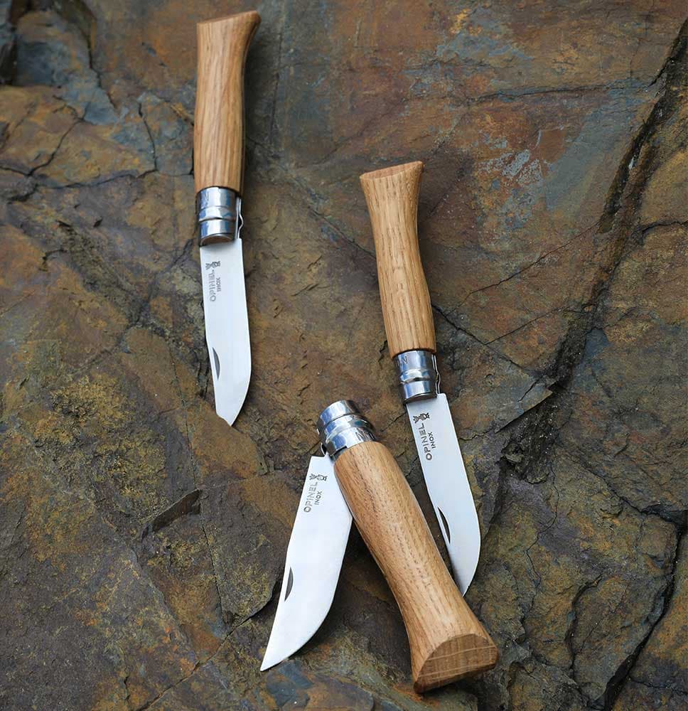 چاقو اپینل 09 استنلس – چوب بلوط Opinel No.09 Stainless Steel Folding Knife | Premium Oak wood — تصویر ۲