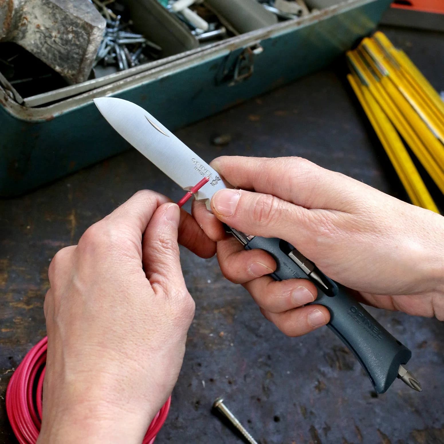 چاقو اپینل 09 یوتلتی Opinel No.09 DIY Folding Utility Knife Grey — تصویر ۲