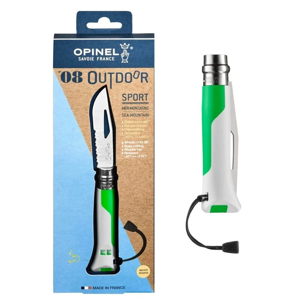 چاقو اپینل 08 آتدور Opinel No.08 Stainless Steel Folding Knife – Outdoor White Green — تصویر ۲