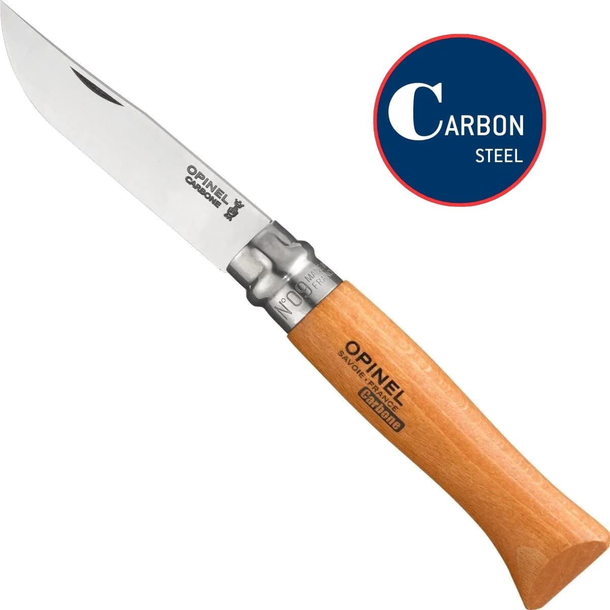 چاقو اپینل 09 کربن Opinel No.09 Carbon Steel Folding Knife