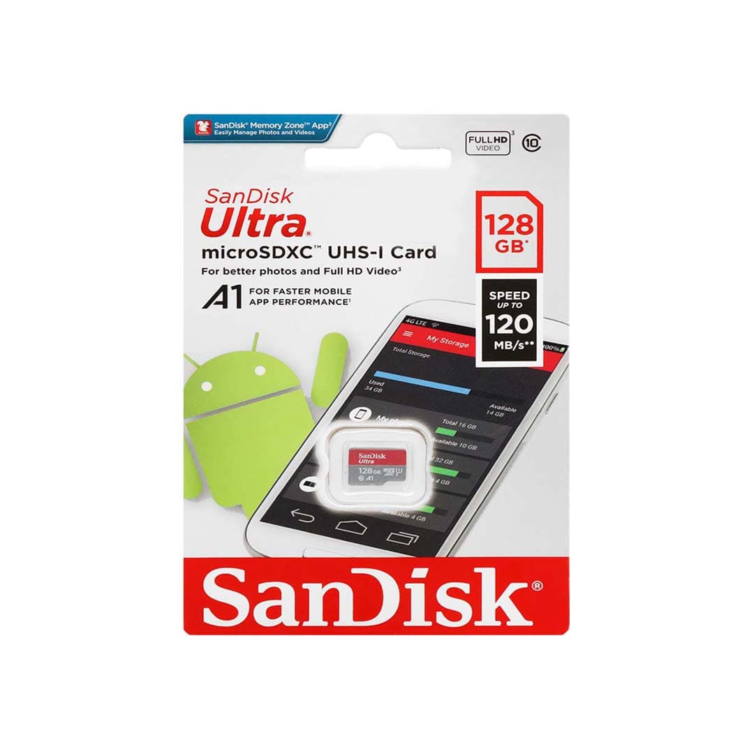 کارت حافظه MicroSDXC سن دیسک مدل Ultra کلاس 10 سرعت 120MBps با ظرفیت 128 گیگابایت — تصویر ۲