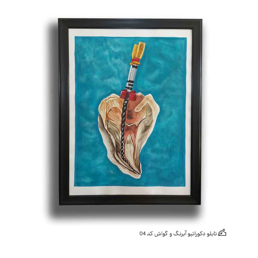 تابلو دکوراتیو آبرنگ و گواش کد 04