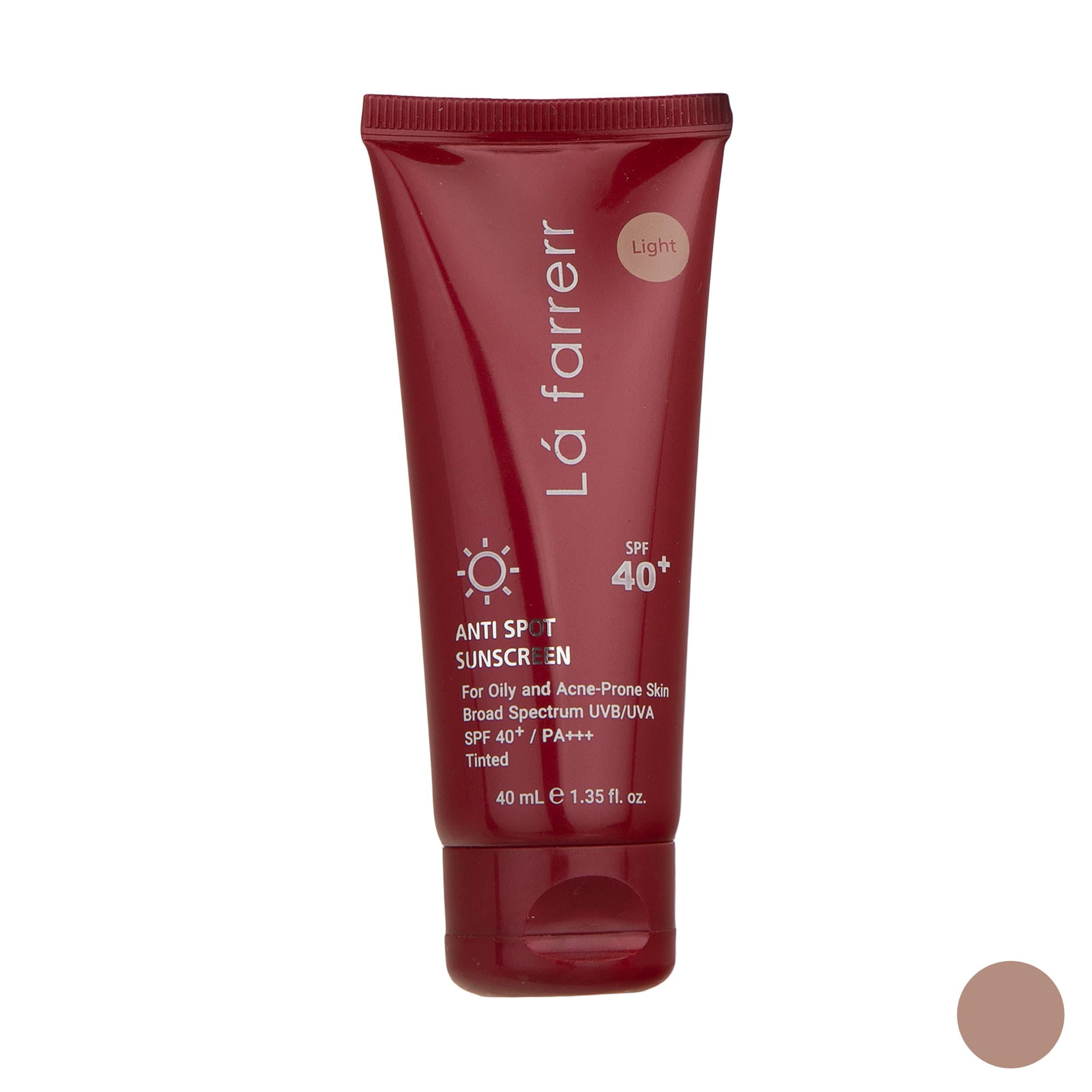 کرم ضدآفتاب و ضد لک رنگی SPF 40-Light مناسب پوست چرب و مستعد آکنه لافارر La farrerr