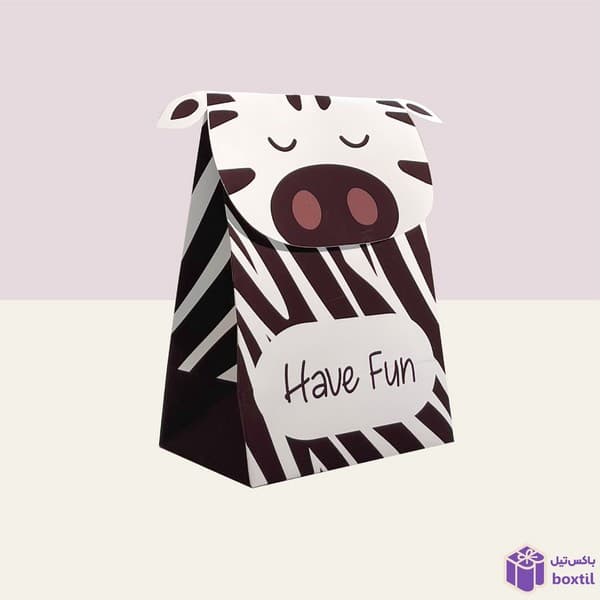 جعبه کادو با طرح مینیمال گورخر Happy-Box-HA-015