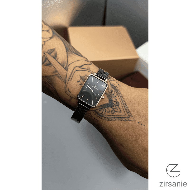 ساعت مچی زنانه دنیل ولینگتون Daniel Wellington Quadro Pressed Black Rosegold — تصویر ۲