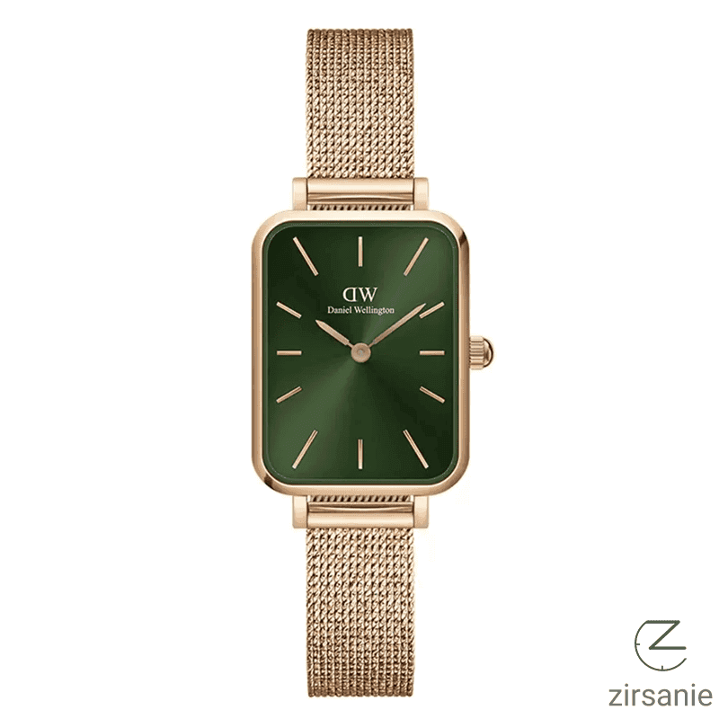 ساعت مچی زنانه دنیل ولینگتون Daniel Wellington Quadro Pressed Rosegold Green
