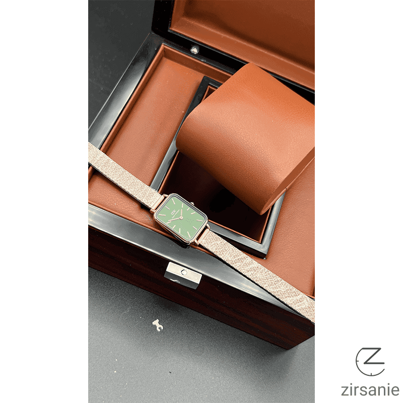 ساعت مچی زنانه دنیل ولینگتون Daniel Wellington Quadro Pressed Rosegold Green — تصویر ۴