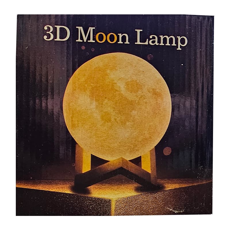 چراغ خواب طرح کره ماه سایز بزرگ 16 سانتی مدل 3D Moon — تصویر ۳
