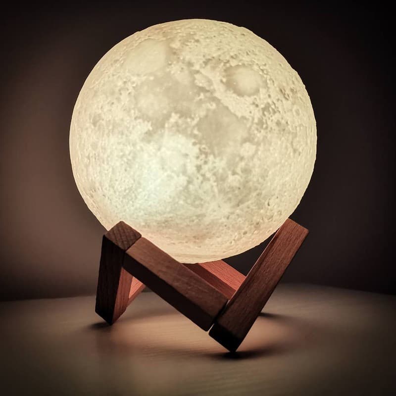 چراغ خواب طرح کره ماه سایز بزرگ 16 سانتی مدل 3D Moon — تصویر ۷