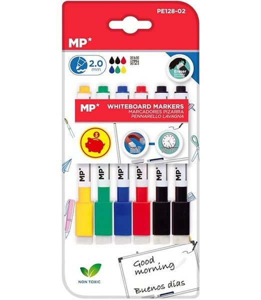 ماژیک وایت برد 6 رنگ اصلی MP