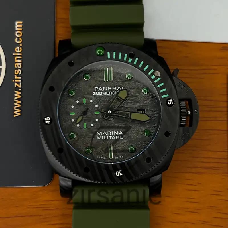 ساعت مچی مردانه پنرای اتوماتیک سابمرسیبل Panerai Submersible Black Green — تصویر ۵