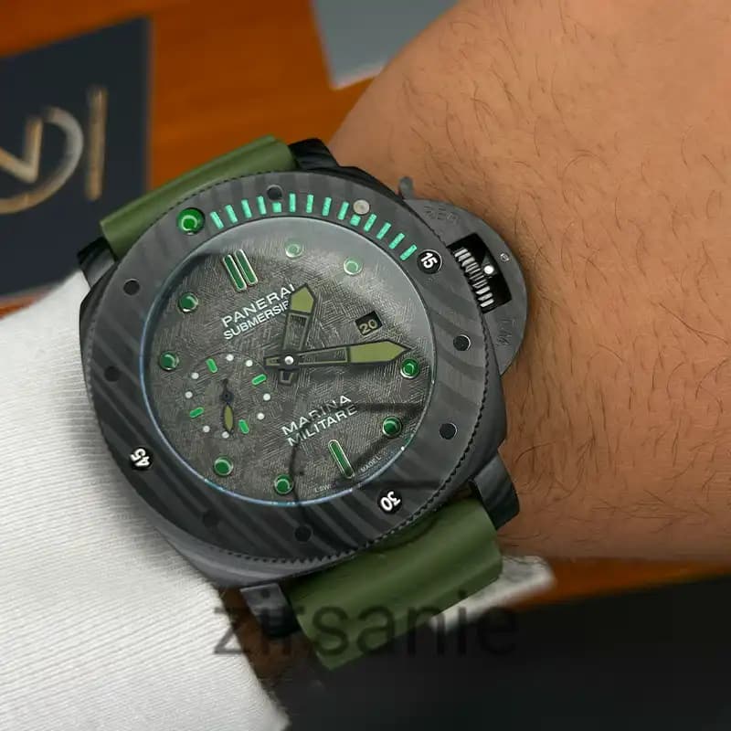 ساعت مچی مردانه پنرای اتوماتیک سابمرسیبل Panerai Submersible Black Green — تصویر ۷