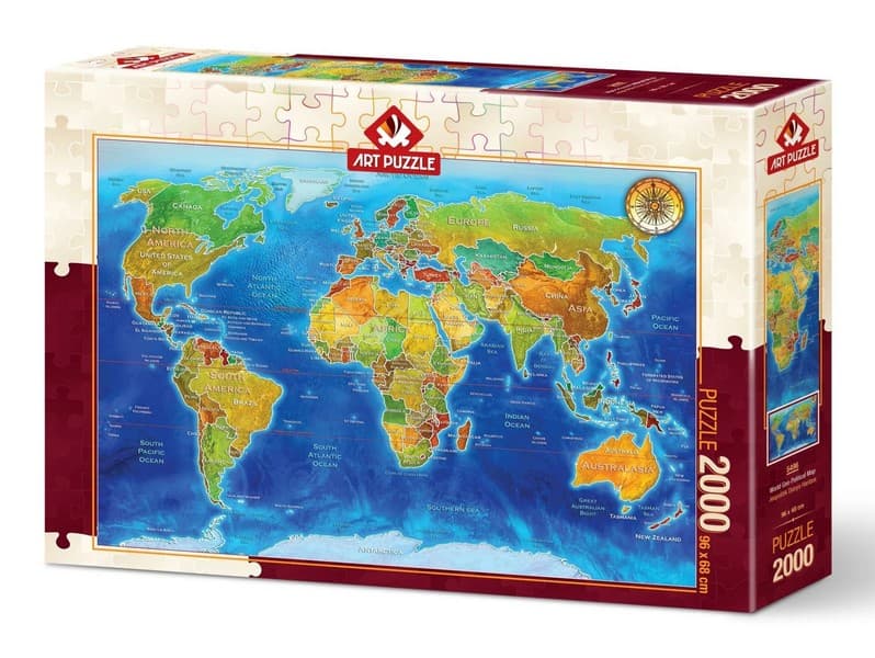 پازل 2000 تکه world geo political map آرت پازل