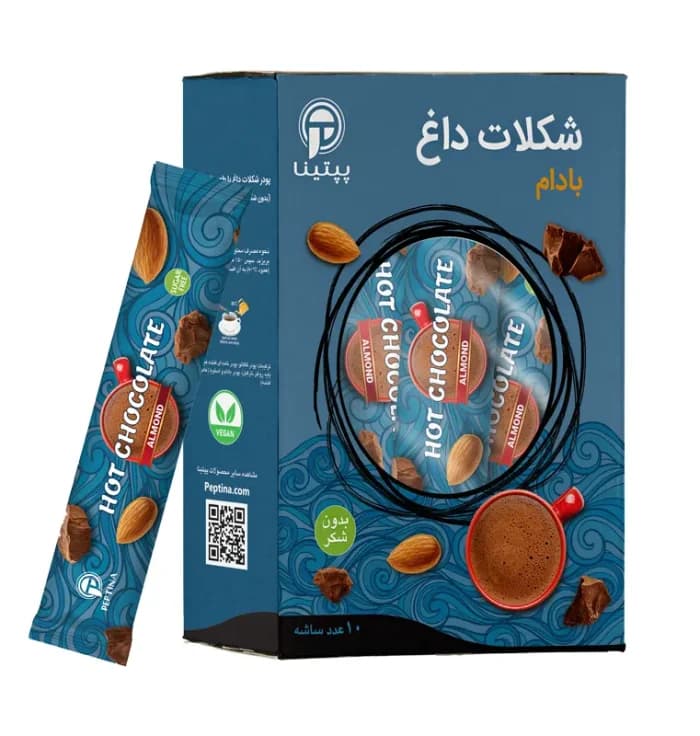 هات چاکلت با پودر شیر بادام ساشه 10 عددی
