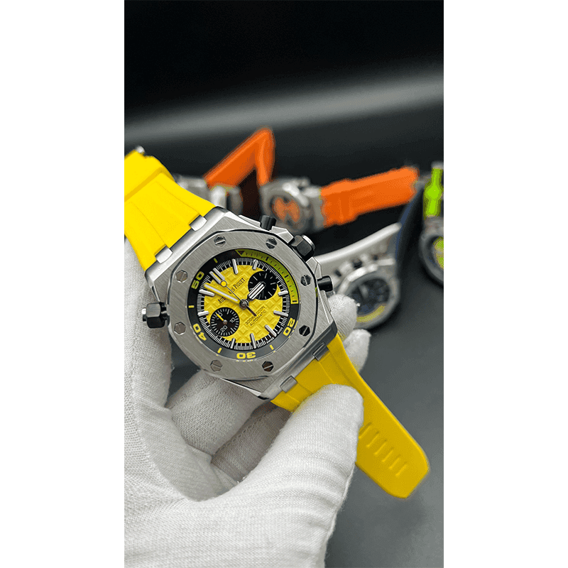 ساعت مچی مردانه اودمار پیگه افشور Audemars Piguet OffShore Chronograph Silver Yellow — تصویر ۸