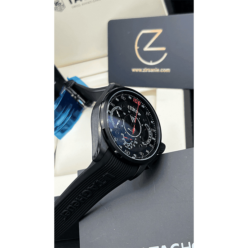 ساعت مچی مردانه تگ هویر مرسدس مشکی Tag Heuer Mercedes Benz Black Rubber — تصویر ۴