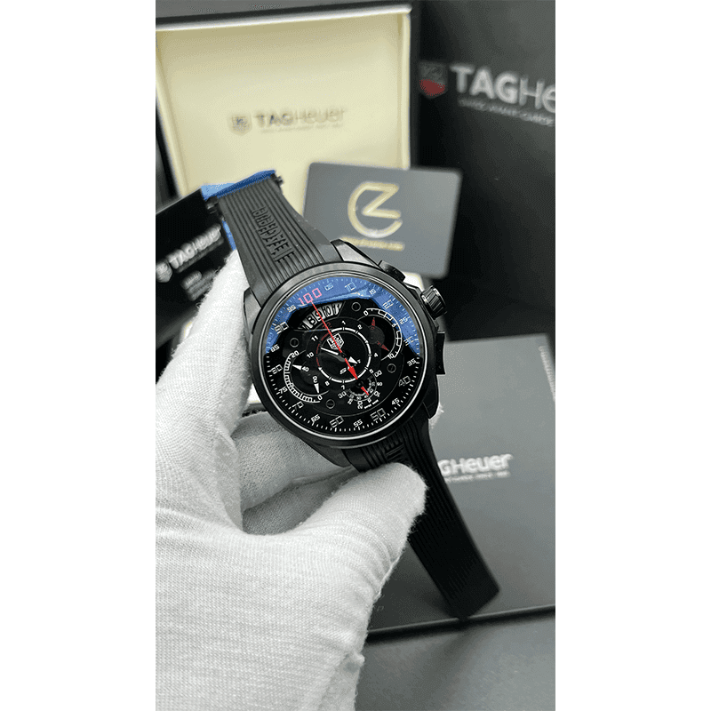 ساعت مچی مردانه تگ هویر مرسدس مشکی Tag Heuer Mercedes Benz Black Rubber — تصویر ۲
