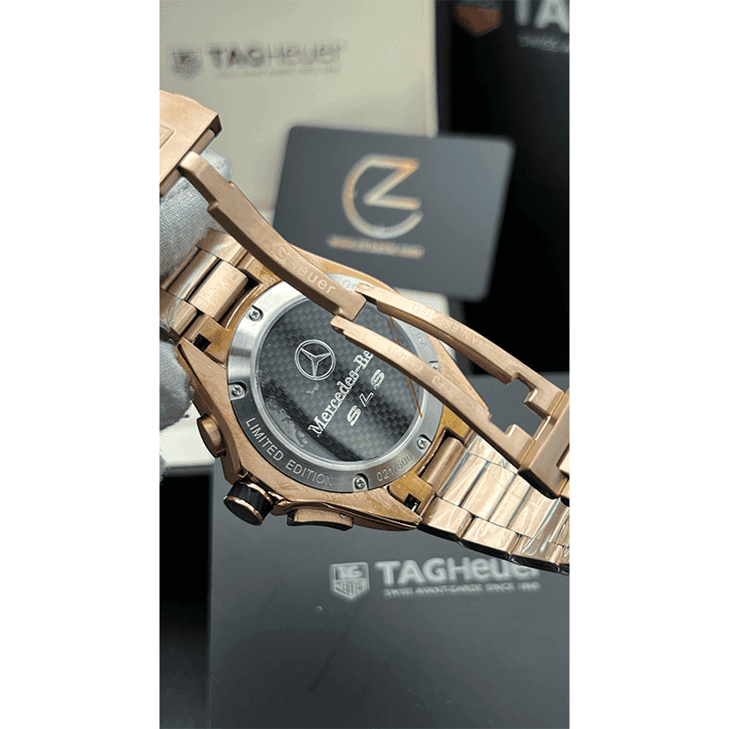 ساعت مچی مردانه تگ هویر مرسدس رزگلد Tag Heuer Mercedes Benz Rose Gold White Screen — تصویر ۴