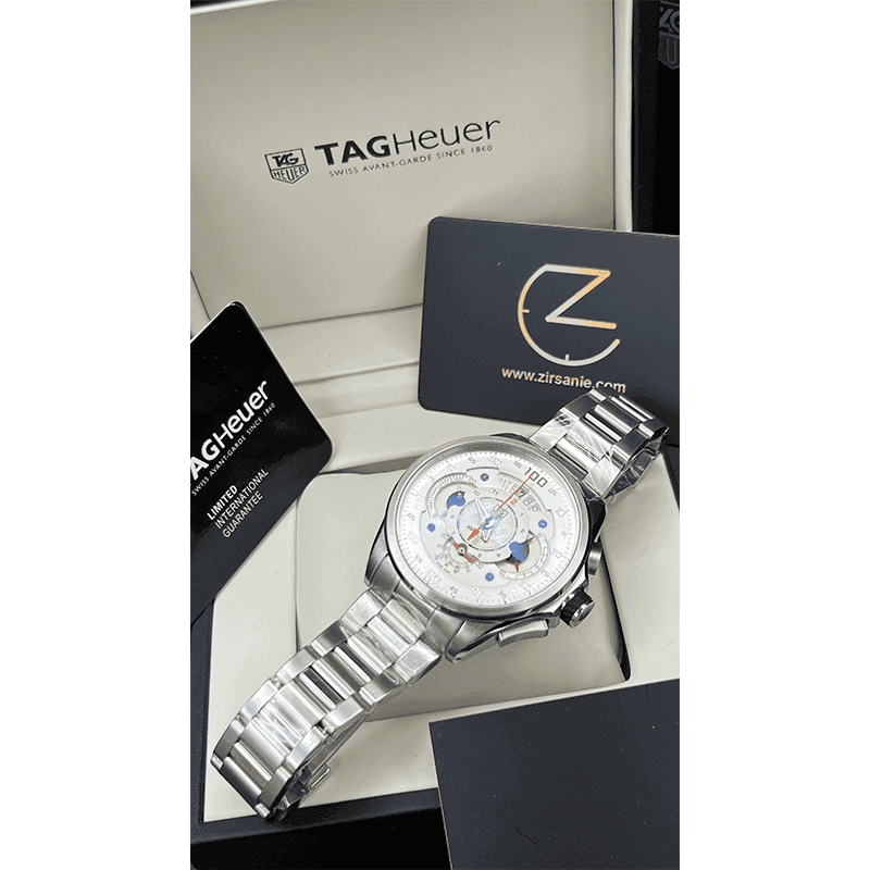 ساعت مچی مردانه تگ هویر مرسدس سیلور Tag Heuer Mercedes Benz Silver White Screen — تصویر ۳