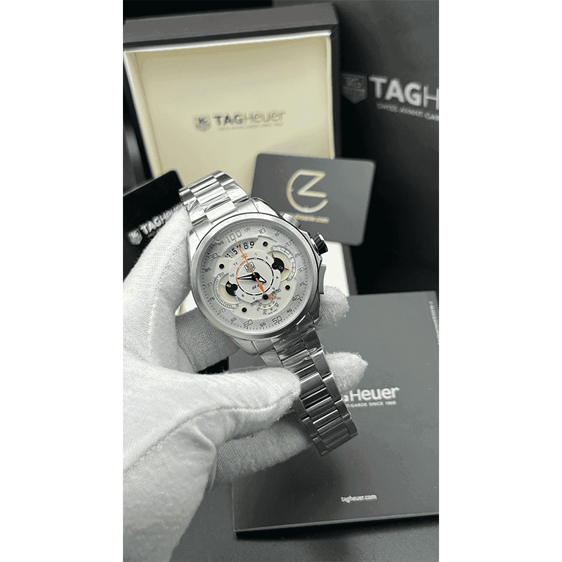 ساعت مچی مردانه تگ هویر مرسدس سیلور Tag Heuer Mercedes Benz Silver White Screen — تصویر ۷