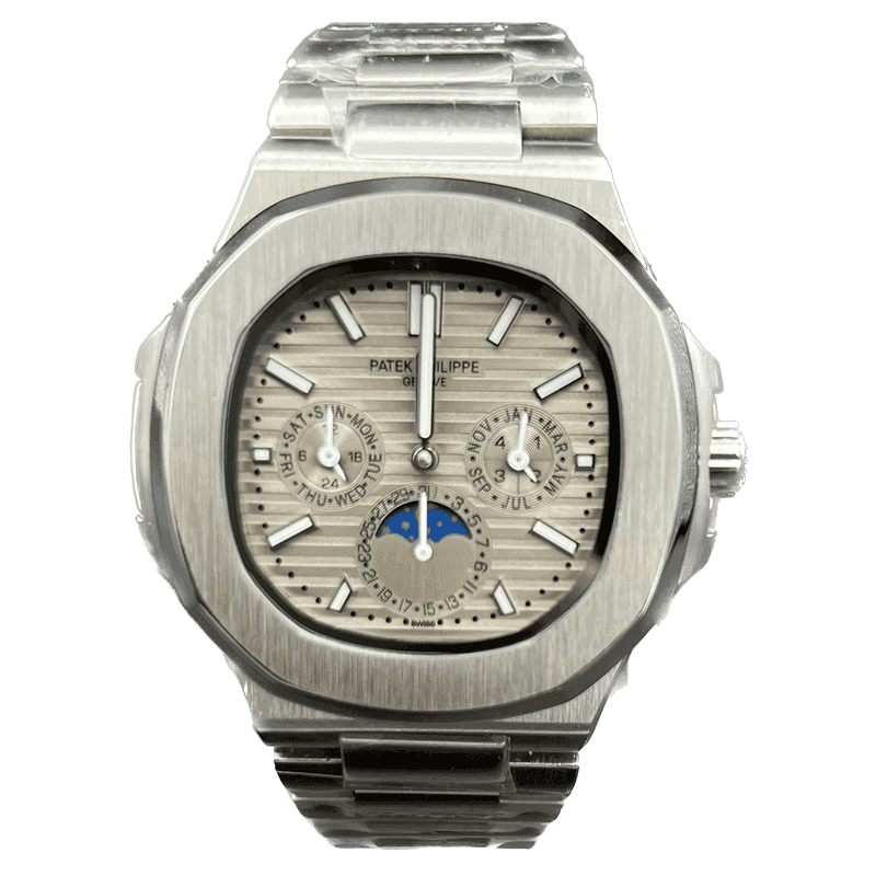 ساعت مچی مردانه پتک فیلیپ کرنوگراف سیلور صفحه بژ Patek Philippe Chronograph Silver Beige Screen