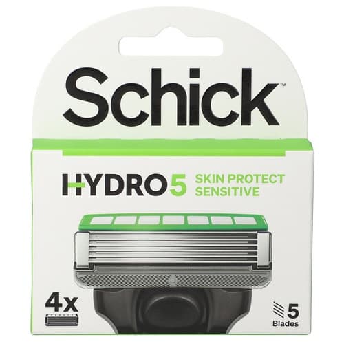 تیغ یدک خودتراش مردانه 5 تیغه پوست حساس شیک Schick Hydro 5 sensitive بسته 4 عددی