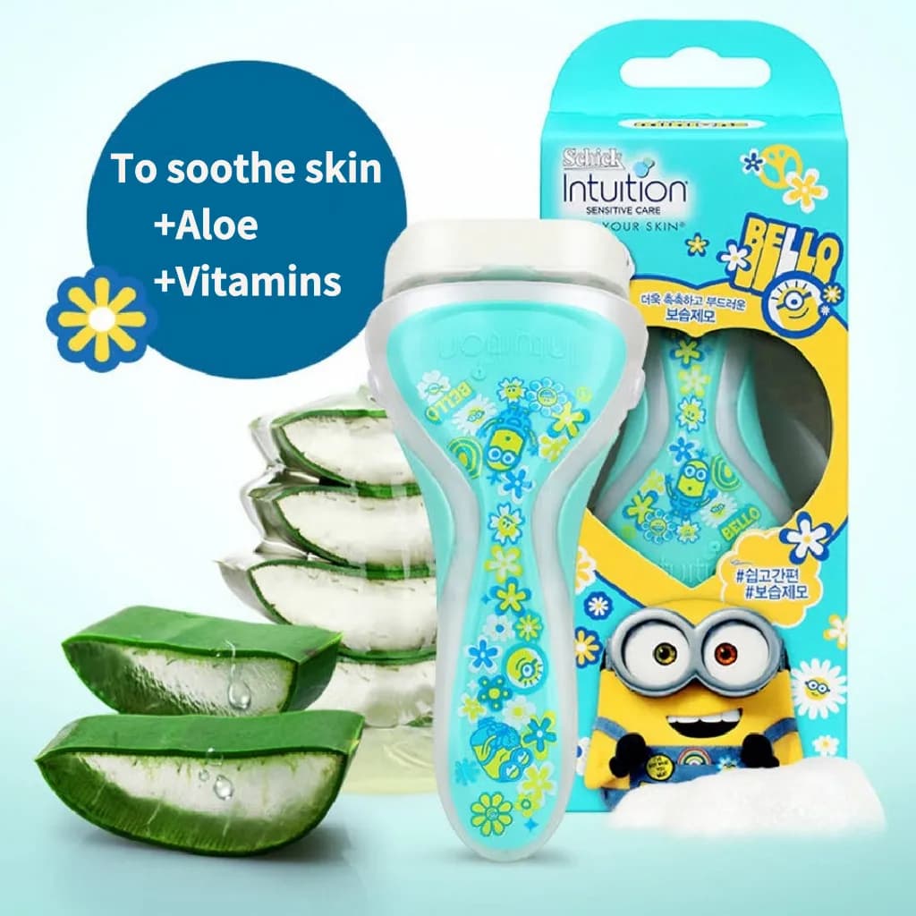 تیغ اصلاح چهار لبه زنانه شیک Schick womens Minions series razor بسته 1 عددی — تصویر ۲