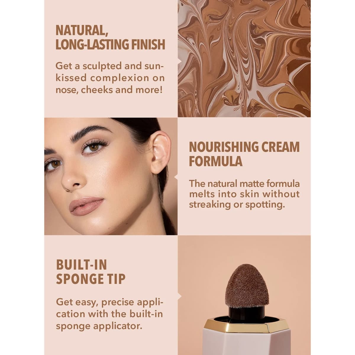 کانتور مایع شیگلم SHEGLAM SUN SCULPT رنگ Hazelnut Latte — تصویر ۵