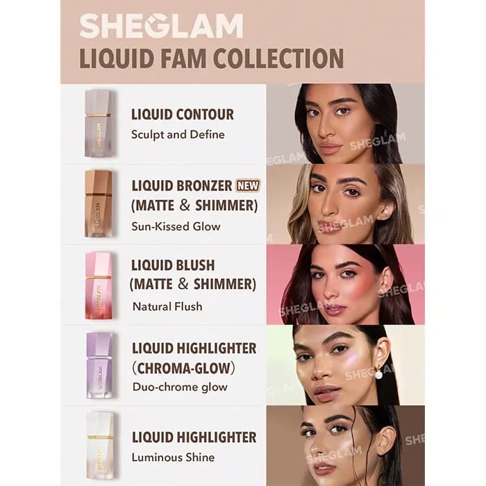 کانتور مایع شیگلم SHEGLAM SUN SCULPT رنگ Hazelnut Latte — تصویر ۱۲