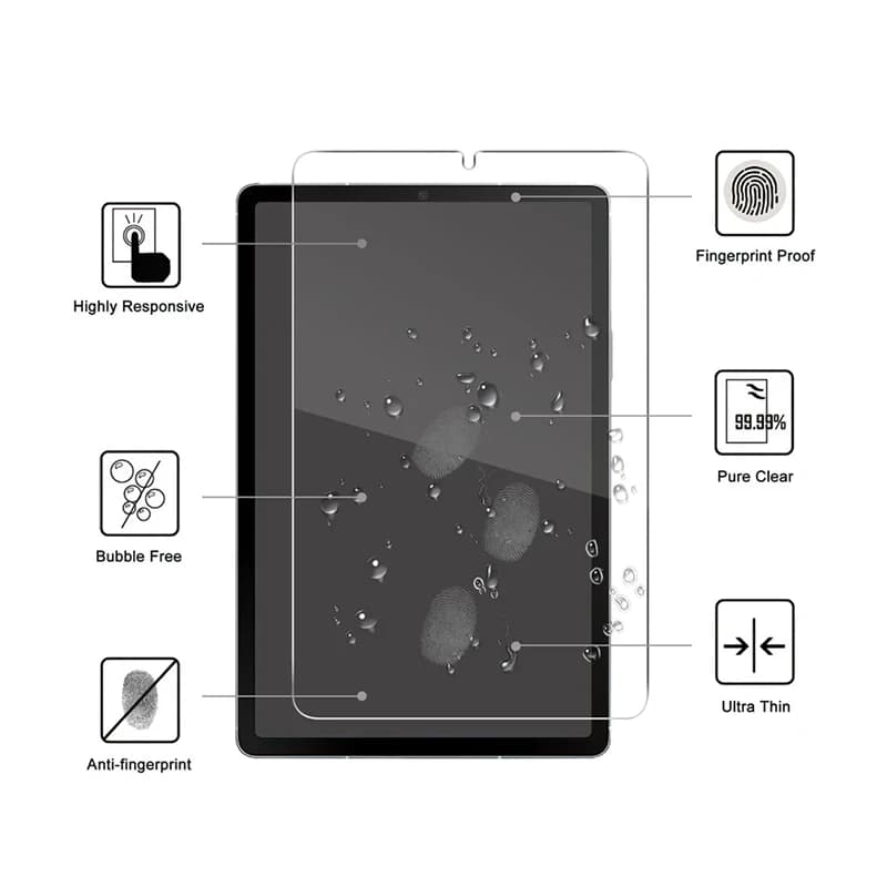 محافظ صفحه نمایش شیشه ای مناسب برای تبلت سامسونگ Galaxy Tab A 11-X133-X135 — تصویر ۳