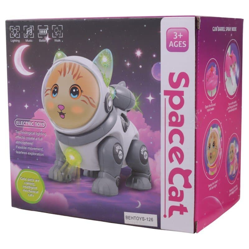 اسباب بازی گربه موزیکال راهرو دودزا Space Cat NO.QF378 کد 126 — تصویر ۲