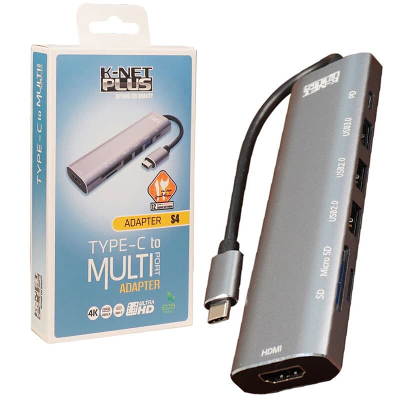 هاب 7 پورت Type-C کی نت پلاس KP-S4