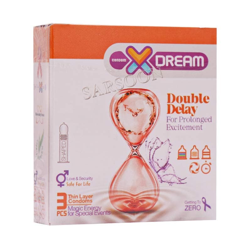 کاندوم تاخیری مضاعف ایکس دریم مدل Double Delay بسته 3 عددی X Dream Double Delay Condoms
