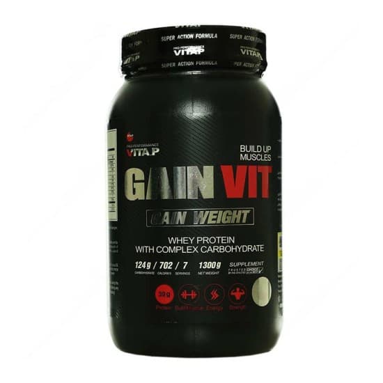 پودر گین ویت ویتاپی 1300 گرم کرم کاراملی Vitap Gain Vit Suppelment 1300 g
