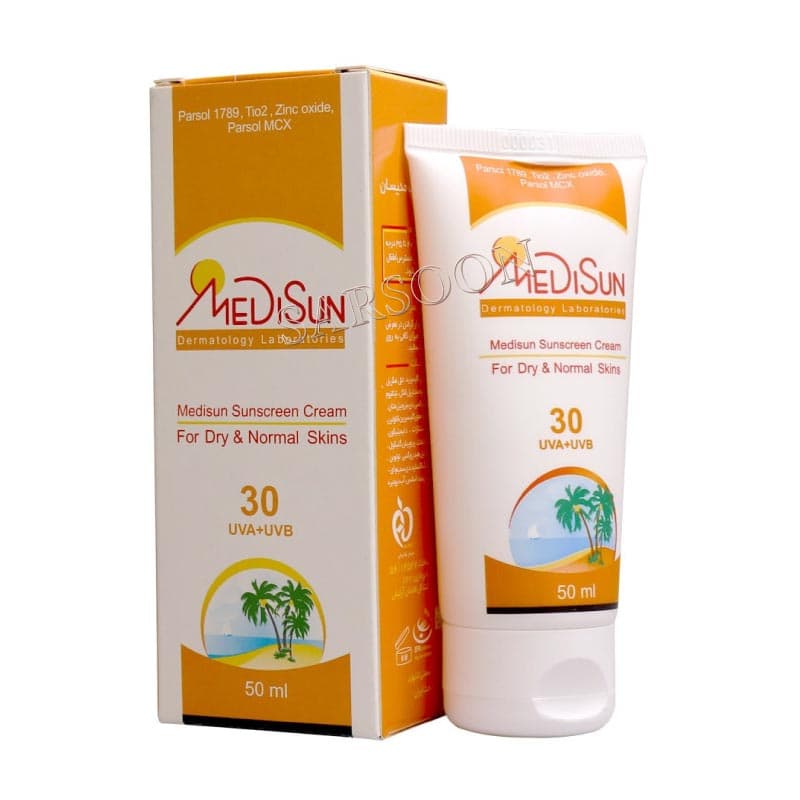 کرم ضد آفتاب SPF۳۰ مدیسان پوست خشک و معمولی ۵۰ میلی لیتر Medisun Sunscreen SPF۳۰ Cream For Dry And Normal Skin — تصویر ۲