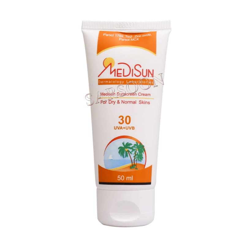 کرم ضد آفتاب SPF۳۰ مدیسان پوست خشک و معمولی ۵۰ میلی لیتر Medisun Sunscreen SPF۳۰ Cream For Dry And Normal Skin