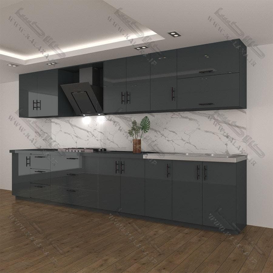 کابینت آماده هایگلاس ایرانی ۴ متری دستگیره ای — تصویر ۳