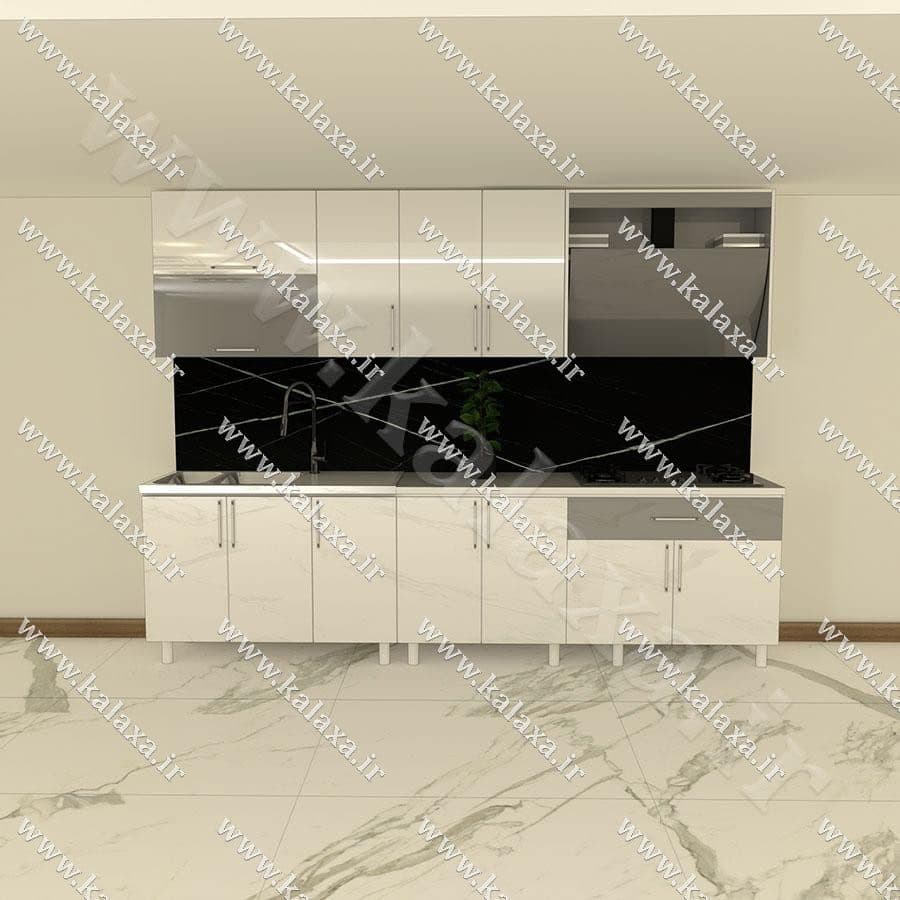 کابینت آماده هایگلاس ترک 3 متری دستگیره ای