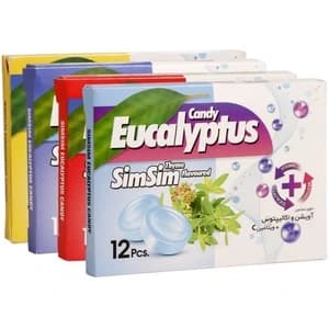 آبنبات مکیدنی اکالیپتوس سیم سیم 12 عددی Sim Sim Candy Eucalyptus 12 Pcs