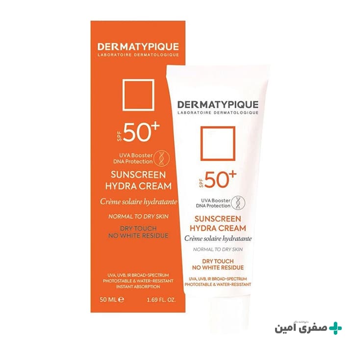 ضد آفتاب هیدرا پوست خشک SPF۵۰ درماتیپیک (بی رنگ) ۵۰ میلی لیتر