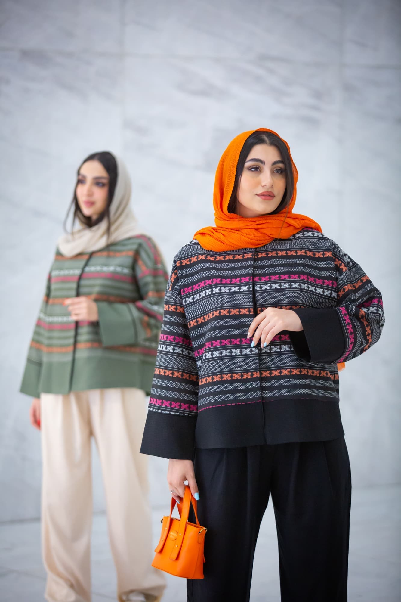 کت راه راه ترکیبی — تصویر ۸