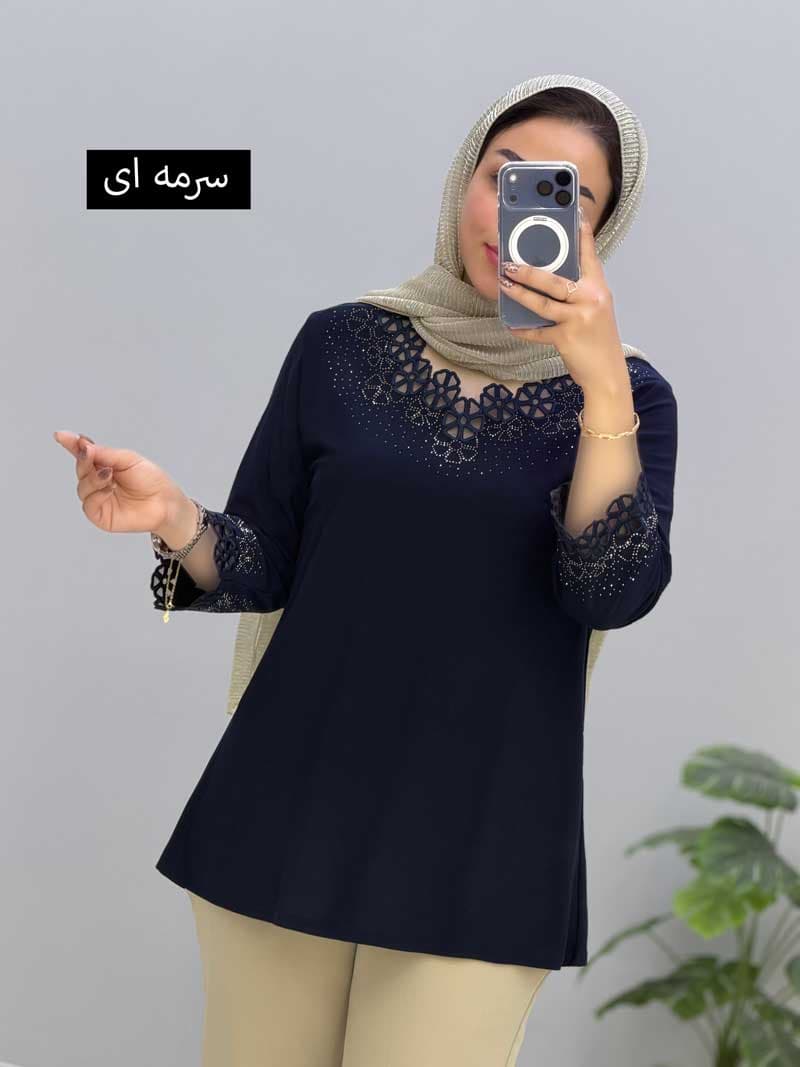 بلوز مجلسی یقه هفت چیلک کد 205636 — تصویر ۵