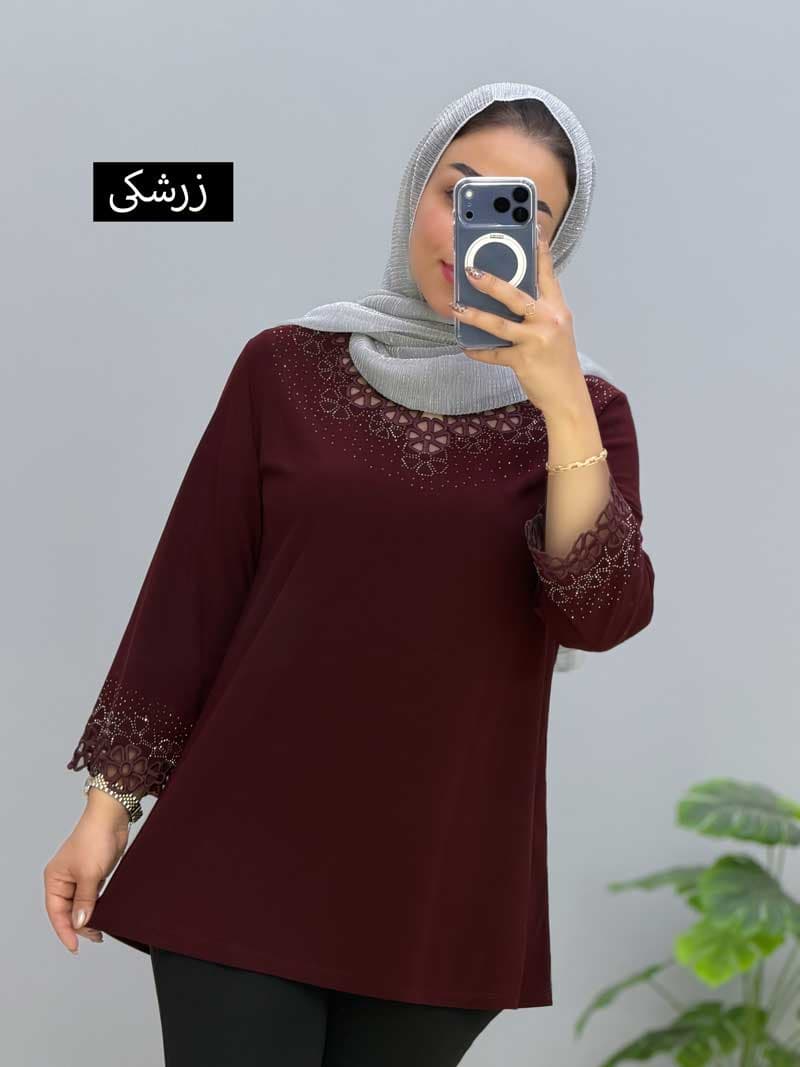 بلوز مجلسی یقه هفت چیلک کد 205636 — تصویر ۲