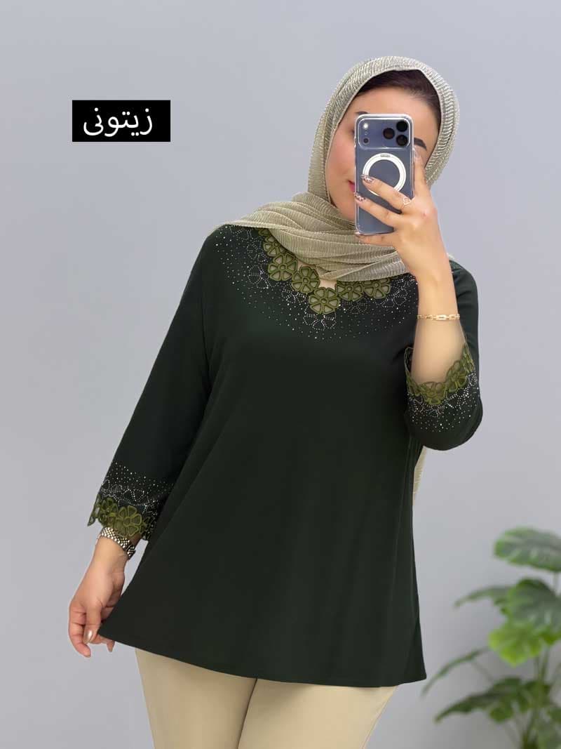 بلوز مجلسی یقه هفت چیلک کد 205636 — تصویر ۷