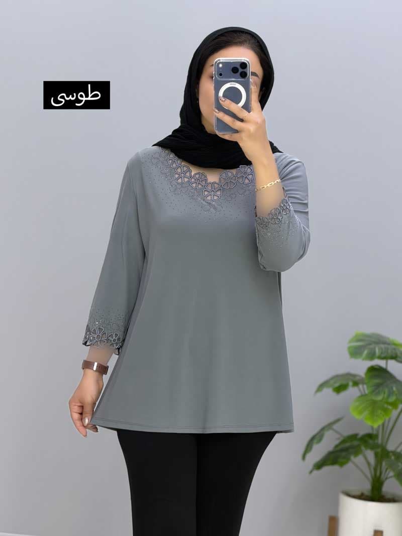 بلوز مجلسی یقه هفت چیلک کد 205636