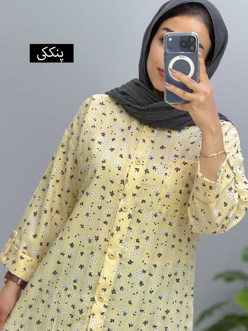 مانتو یقه مردانه لاریس نسا کد 10641626 — تصویر ۷