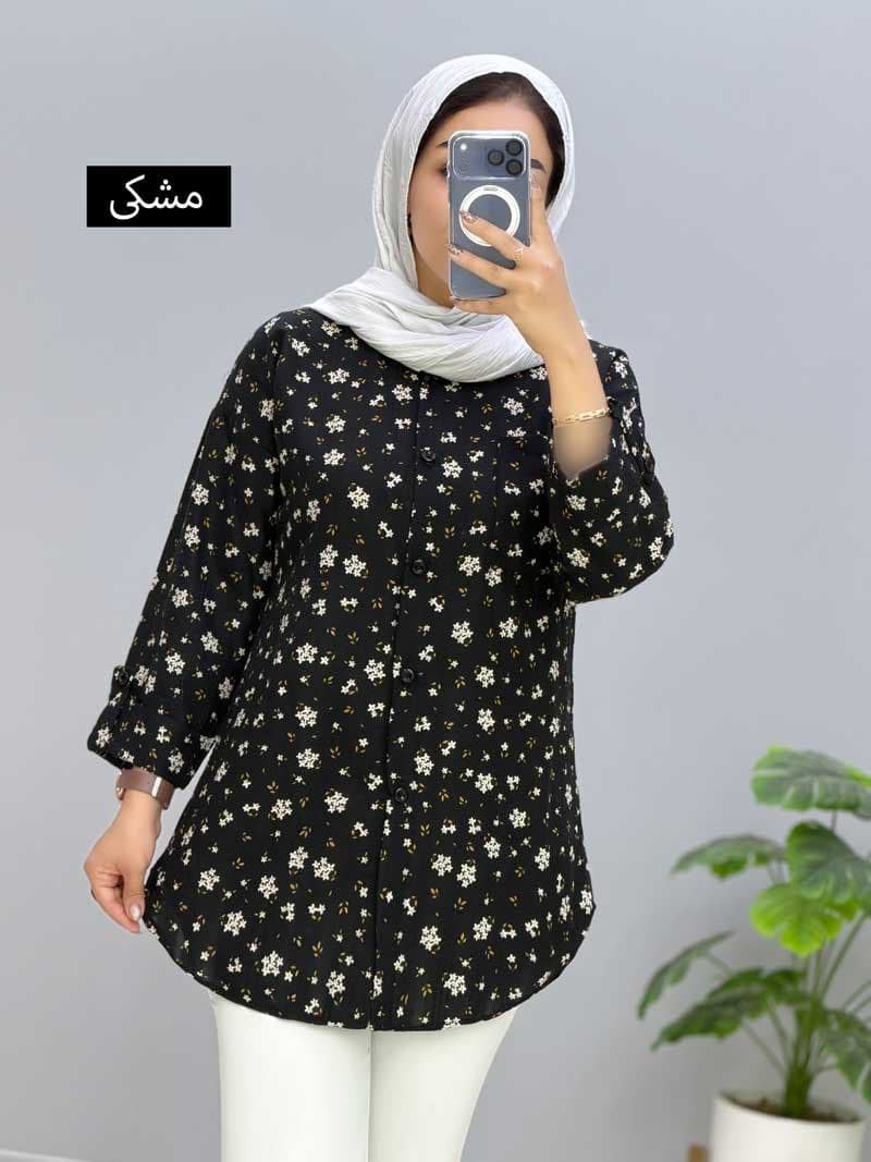 مانتو یقه مردانه لاریس نسا کد 10641626 — تصویر ۸