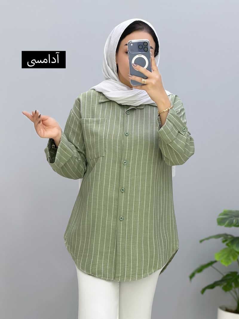 شومیز مانتویی شانتون فاطیما کد 10105433 — تصویر ۲