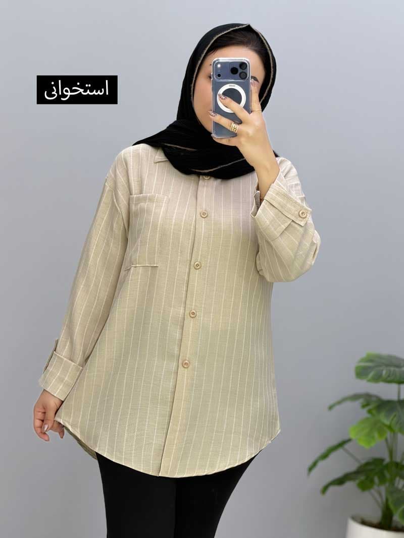 شومیز مانتویی شانتون فاطیما کد 10105433 — تصویر ۵